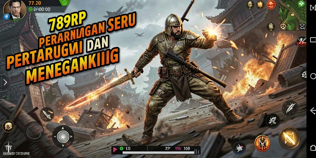 Tampilan screenshot main 789RP dengan karakter bertarung seru.