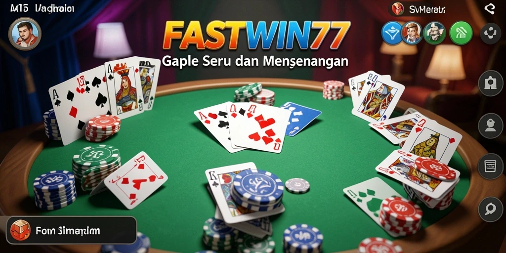 Screenshot utama menunjukkan serunya bermain Gaple di FASTWIN77.