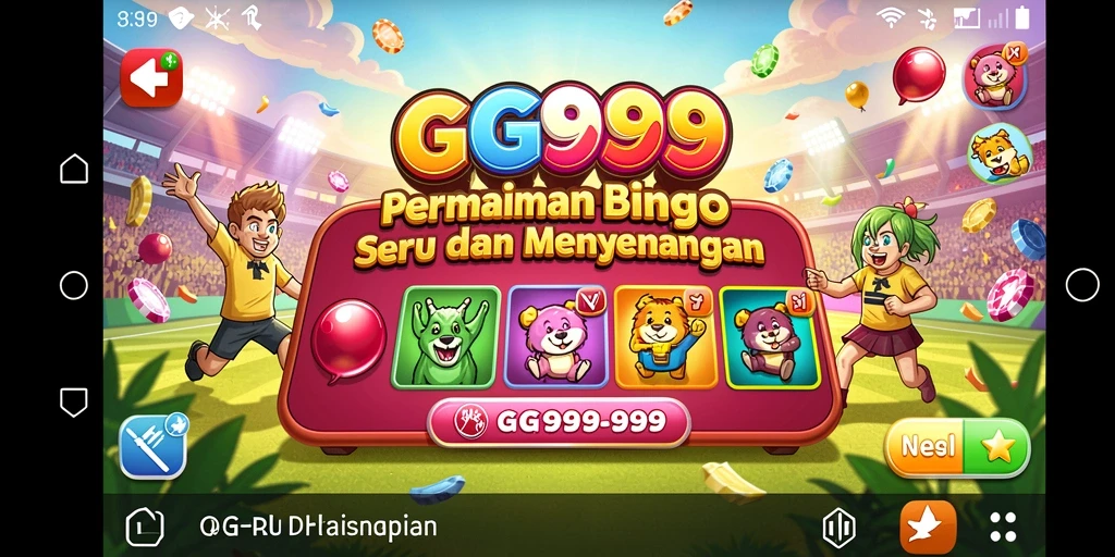 Tampilan gameplay Bingo GG999 yang menarik dan penuh warna.