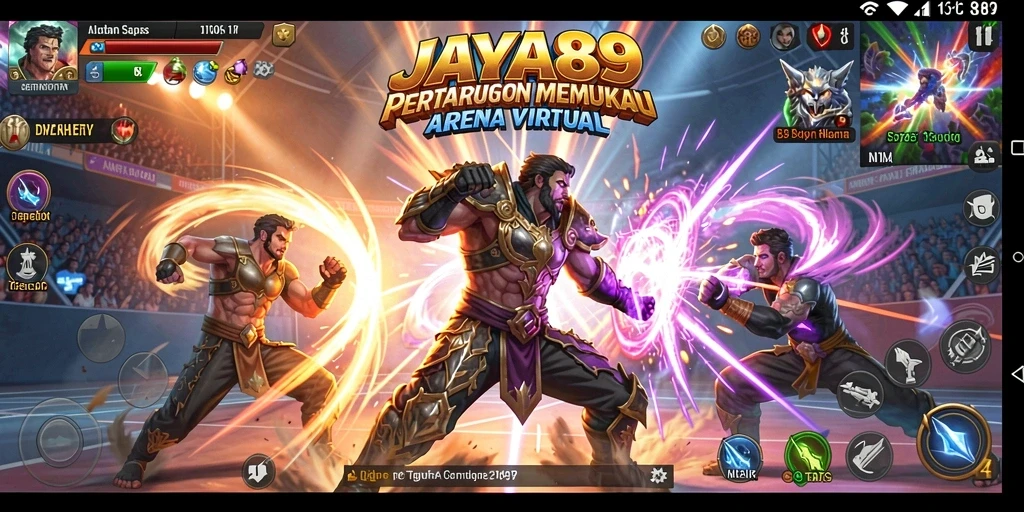 Screenshot JAYA89 menampilkan aksi pertarungan seru dan karakter unik.