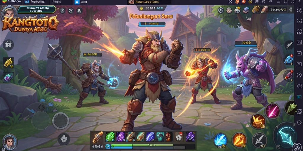 Gameplay seru KANGTOTO yang menampilkan pertempuran epik.