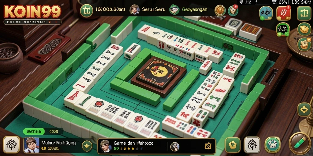 Screenshot gameplay KOIN99 yang menunjukkan keseruan permainan Mahjong.