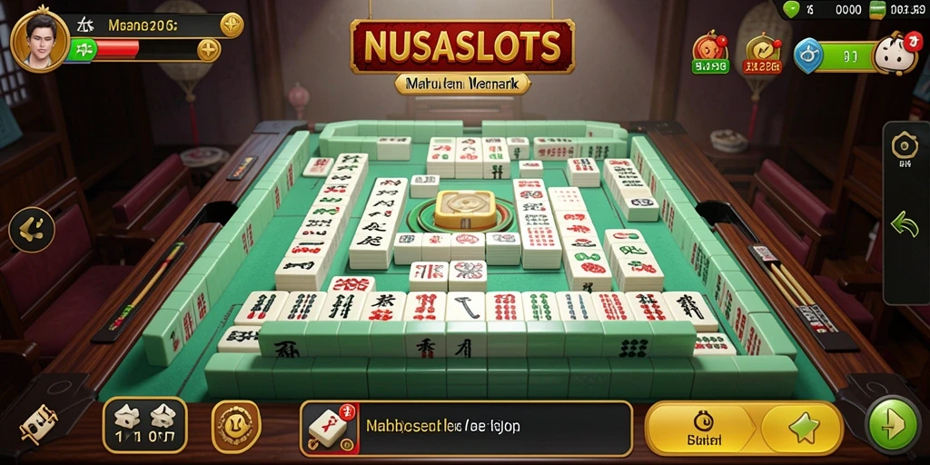 Tampilan menarik dari gameplay NUSASLOTS yang menampilkan Mahjong.