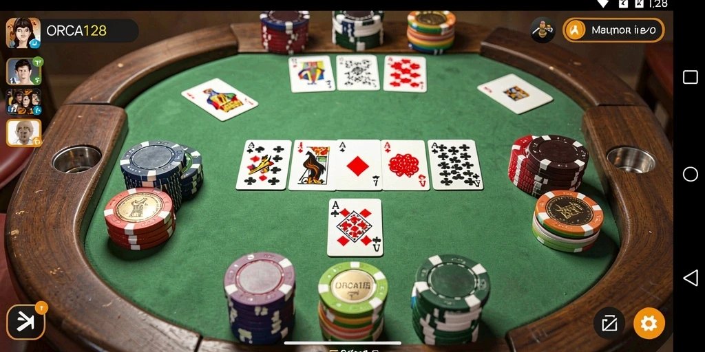 Tampilan gameplay Gaple seru dalam ORCA128 dengan fitur interaktif.