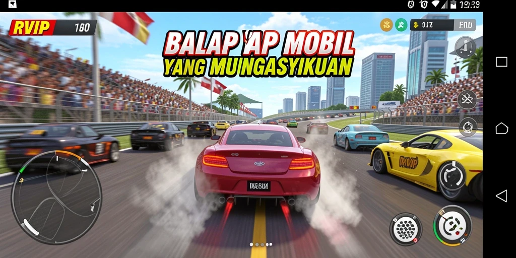 Tampilan gameplay balap yang menegangkan dan menarik dari RVIP.